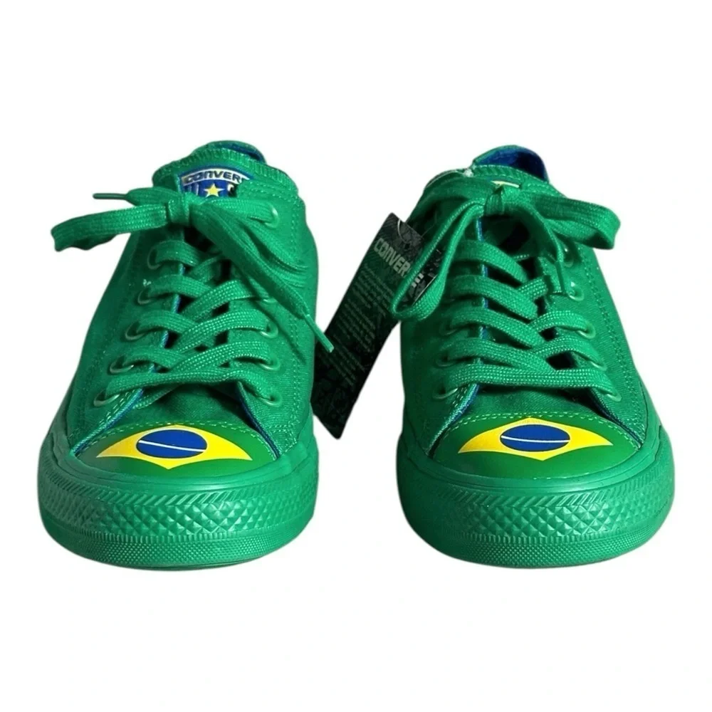 Converse Chuck Taylor All Star Low Top Brazil Flag Green Sneakers Unisex 7 9 NWT